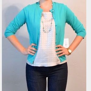 Jcrew factory teal cardigan